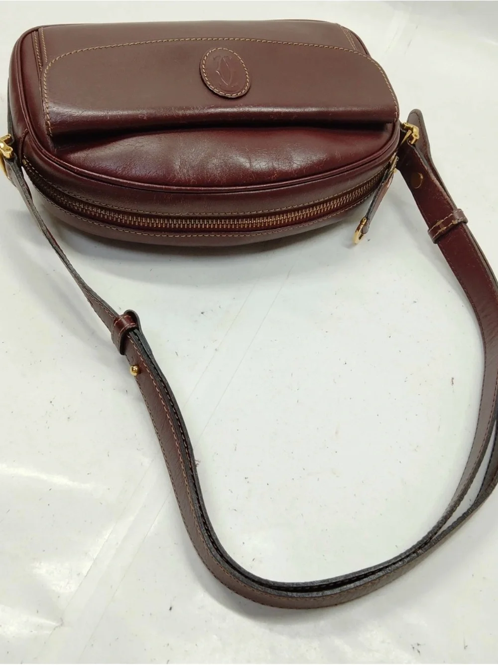 Cartier Shoulder Bag Bordeaux Leather